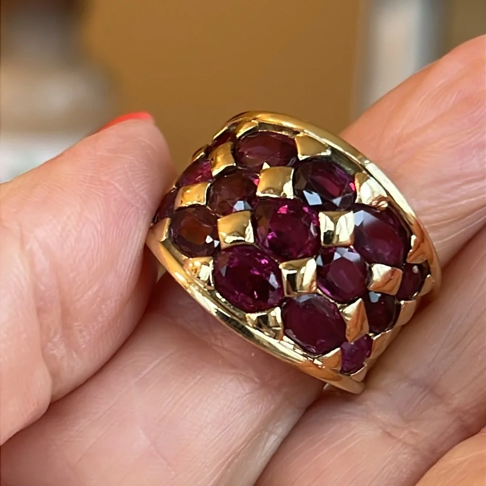 18k gold l Sapphire snd ruby band - Picture 3 of 11